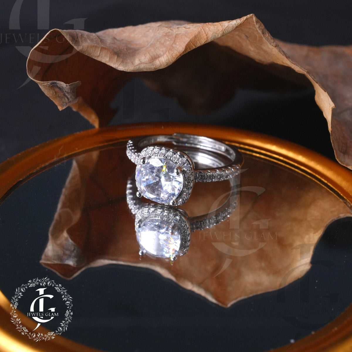 Square White Crystal Ring