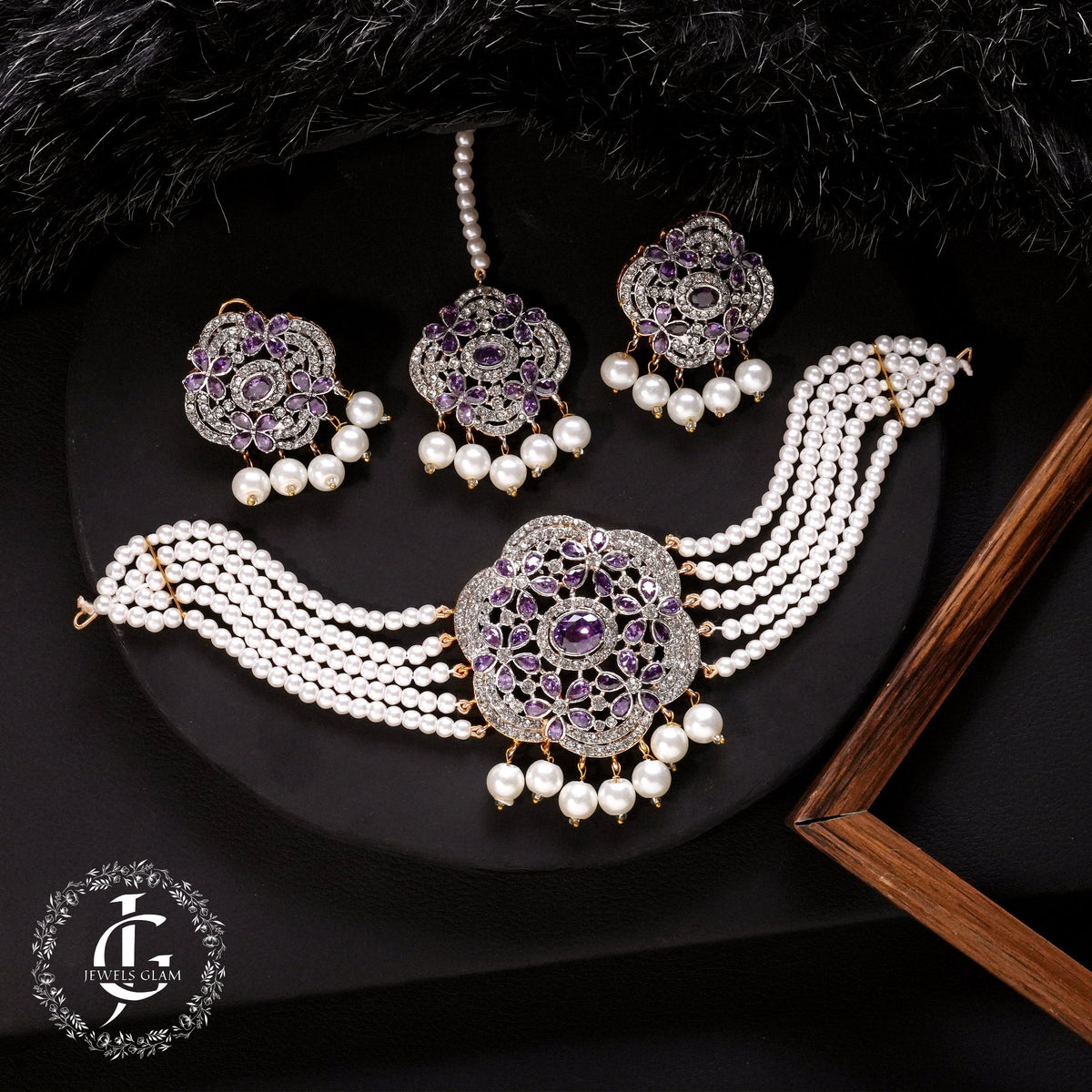Midnight Pearl Elegance Jewelry Set