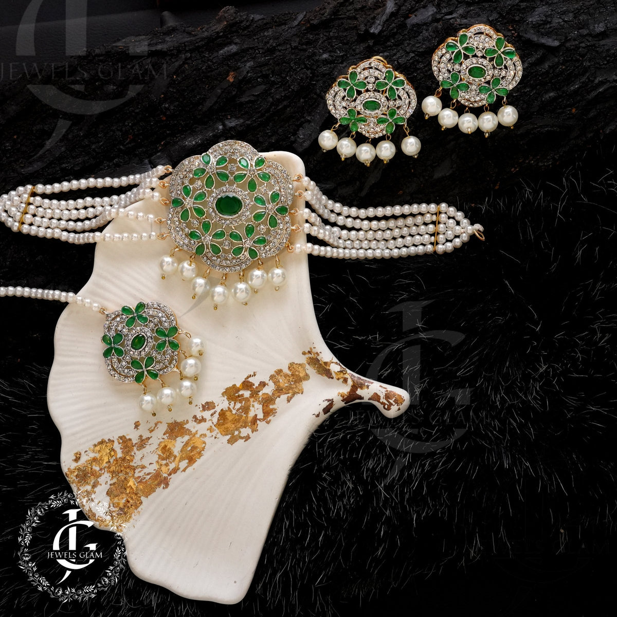 Midnight Pearl Elegance Jewelry Set