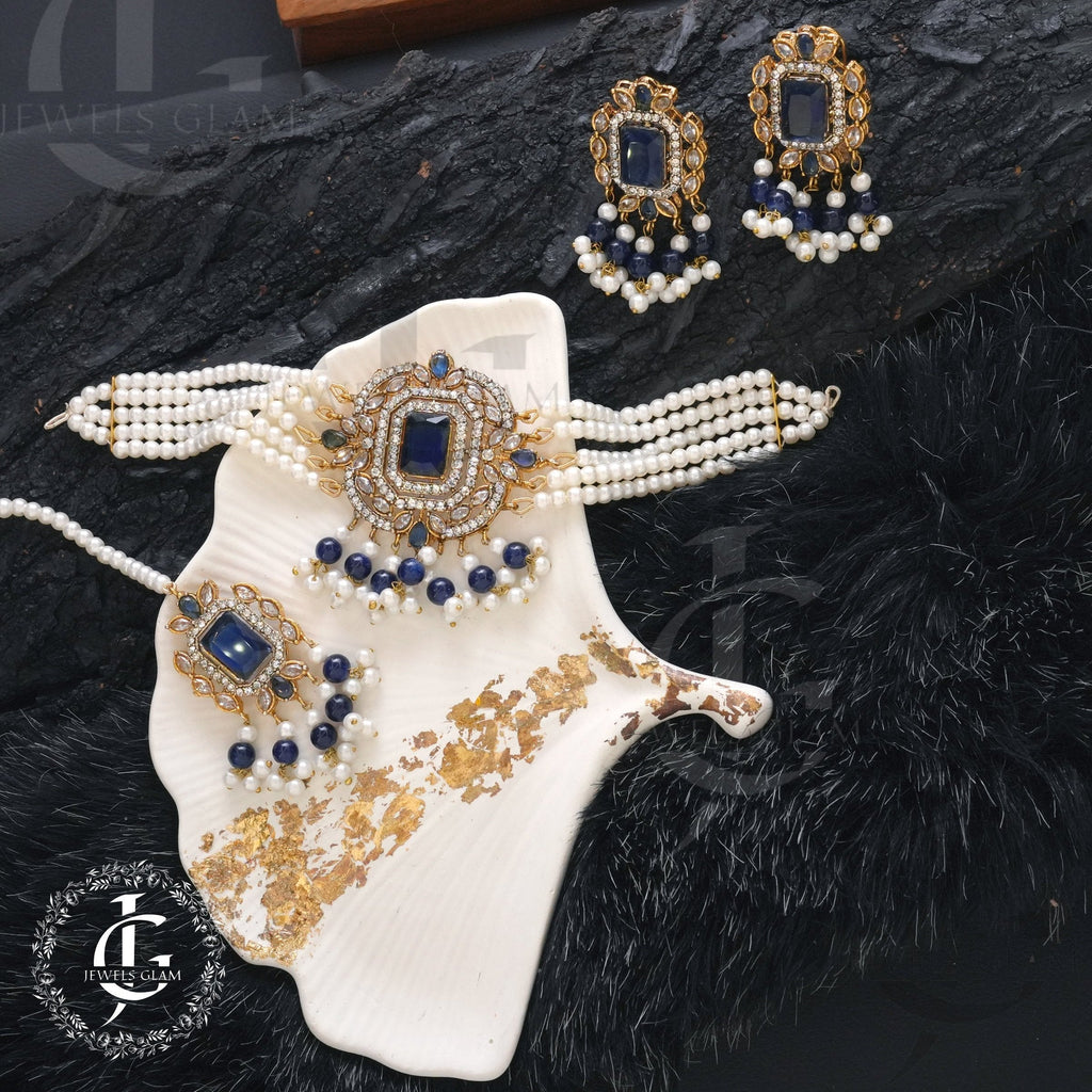 Black Onyx and Pearl Choker Set