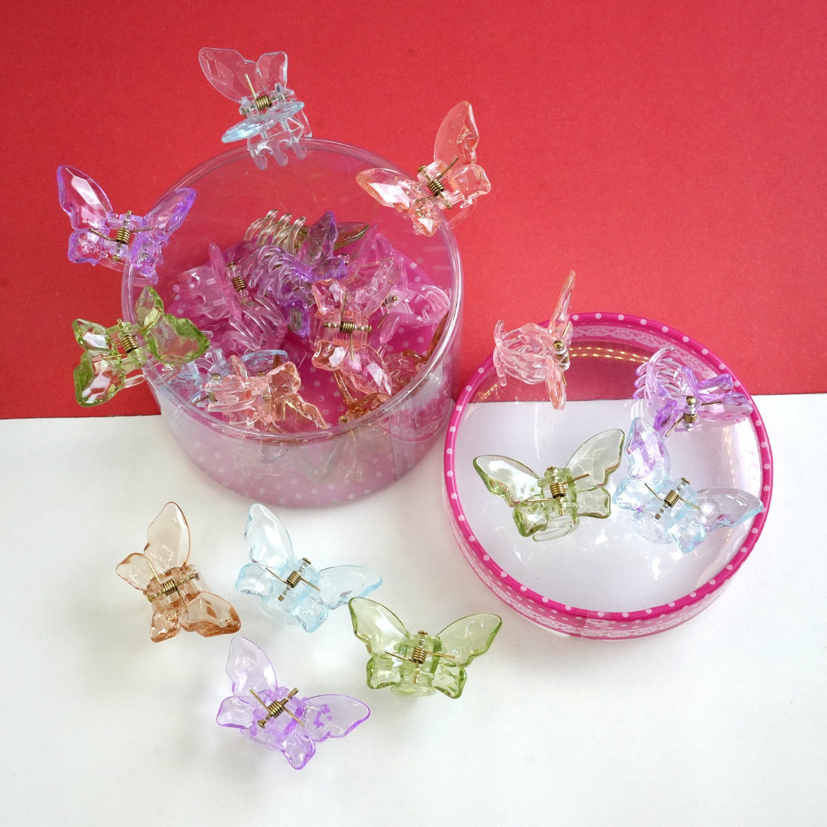 Crystal Butterfly Mini Hair Claw Clips pair