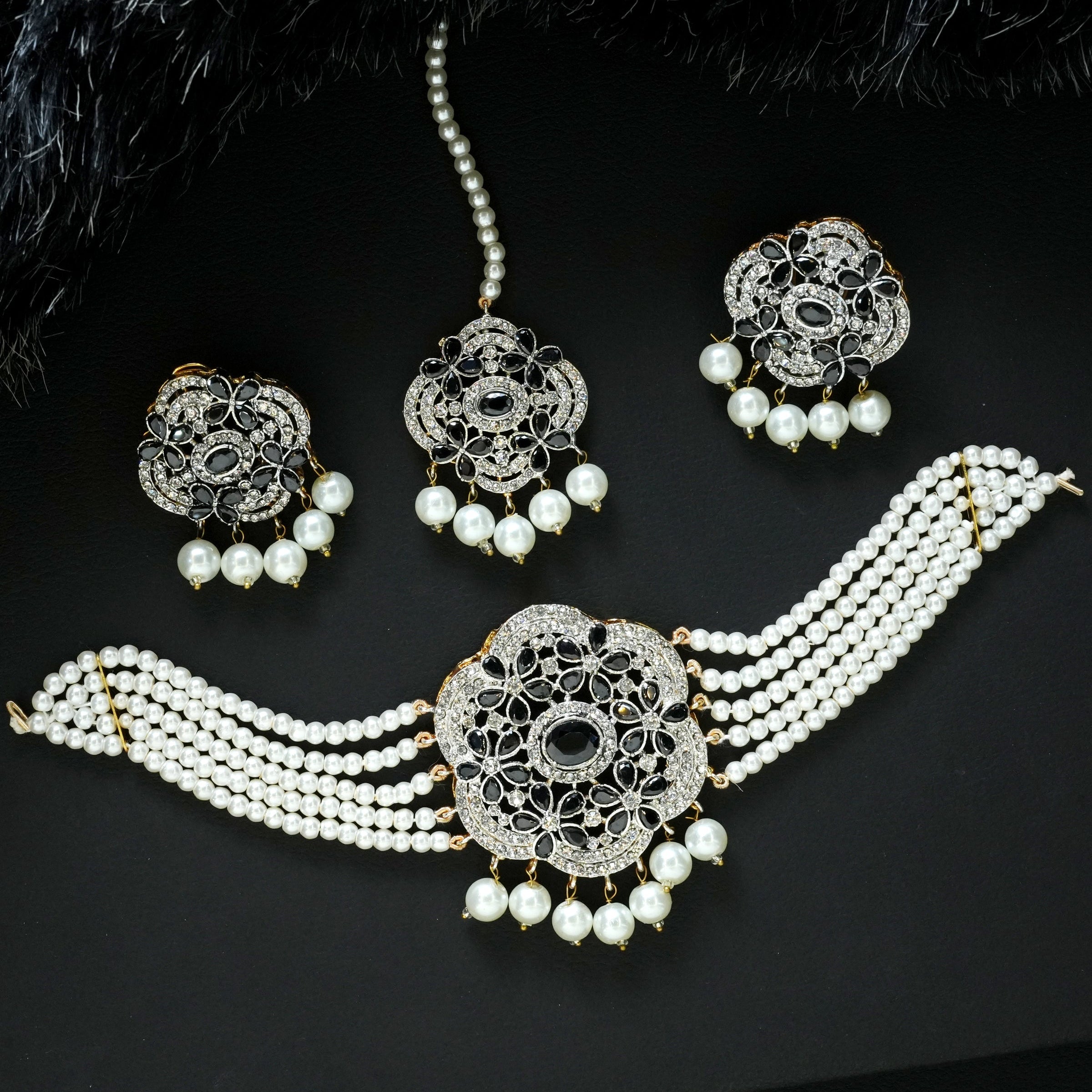 Midnight Pearl Elegance Jewelry Set