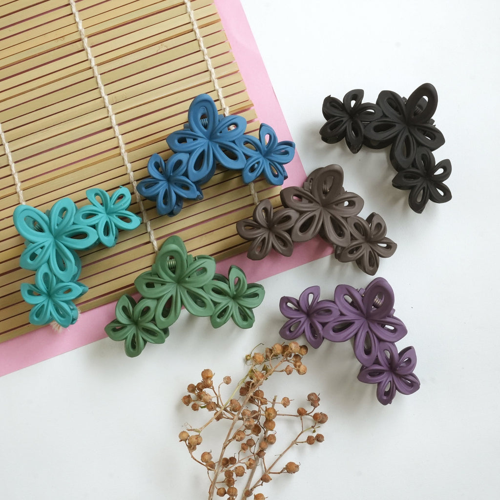 Multi-Layered Floral Hair Claw Clips