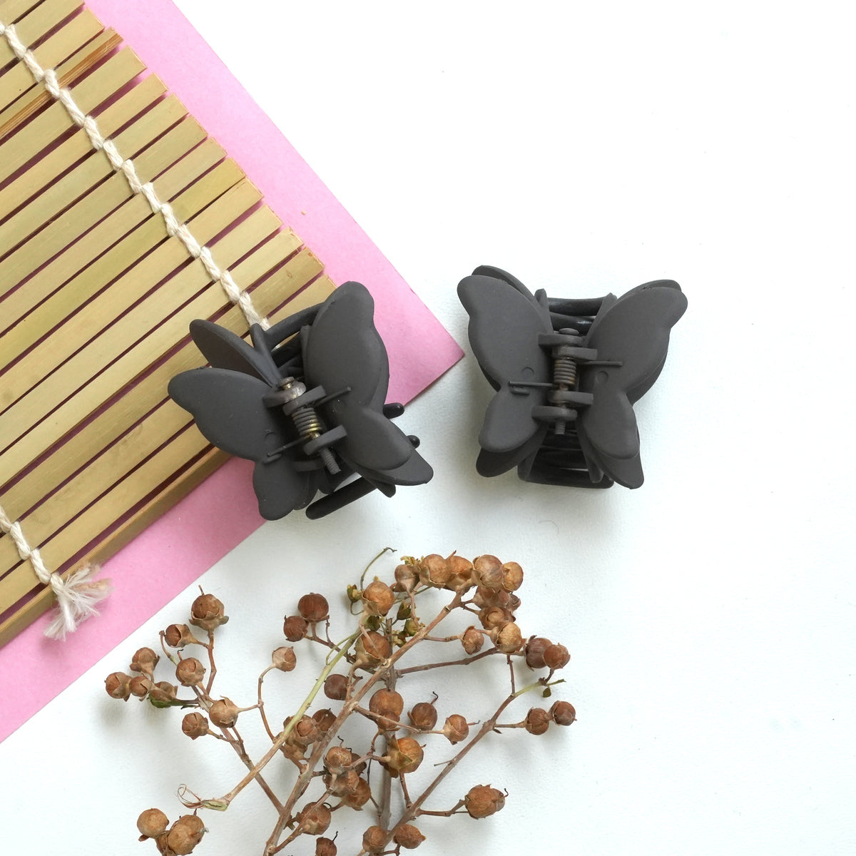 Butterfly Charm Matte Hair Catchers pair