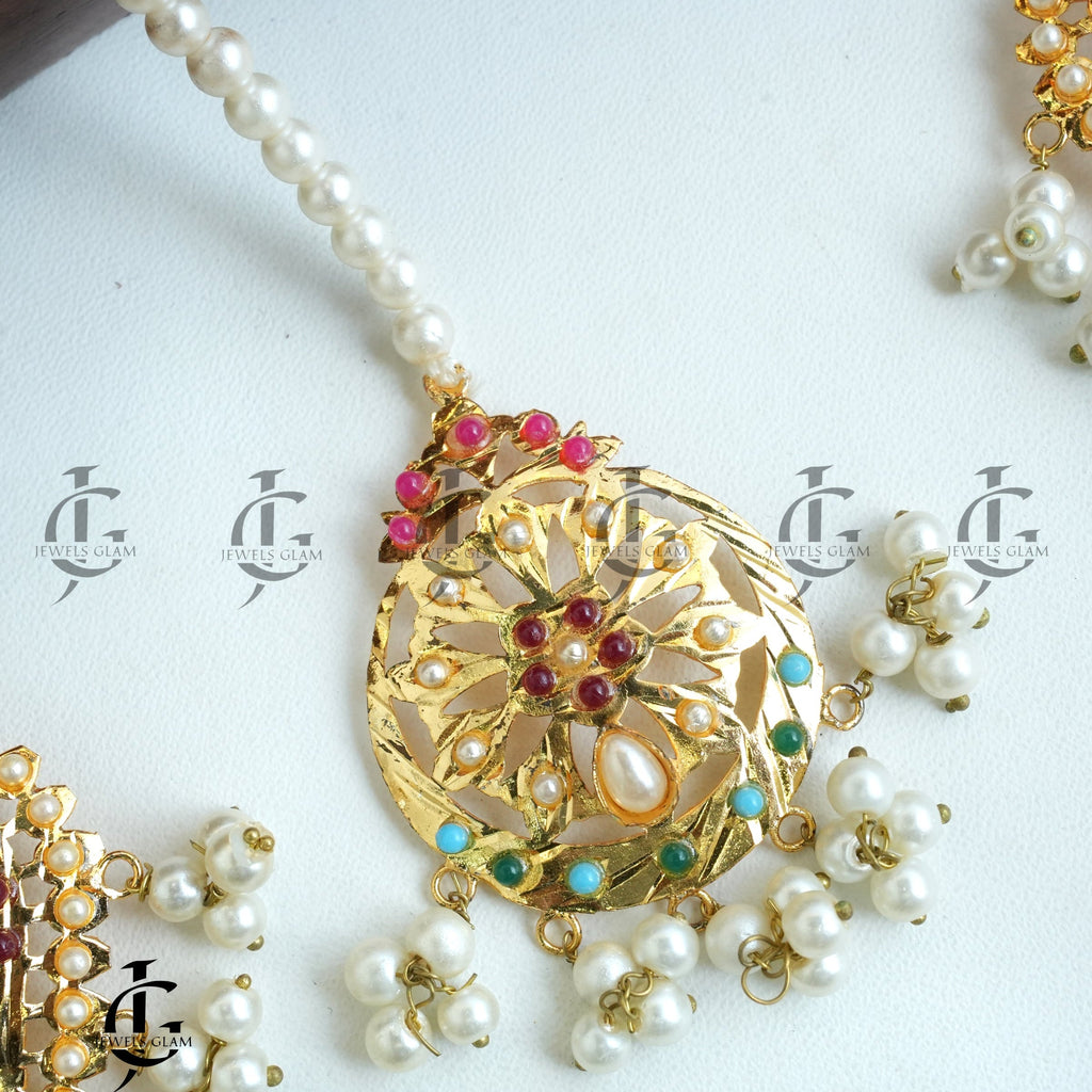 Nauratan Choker Set with Teeka