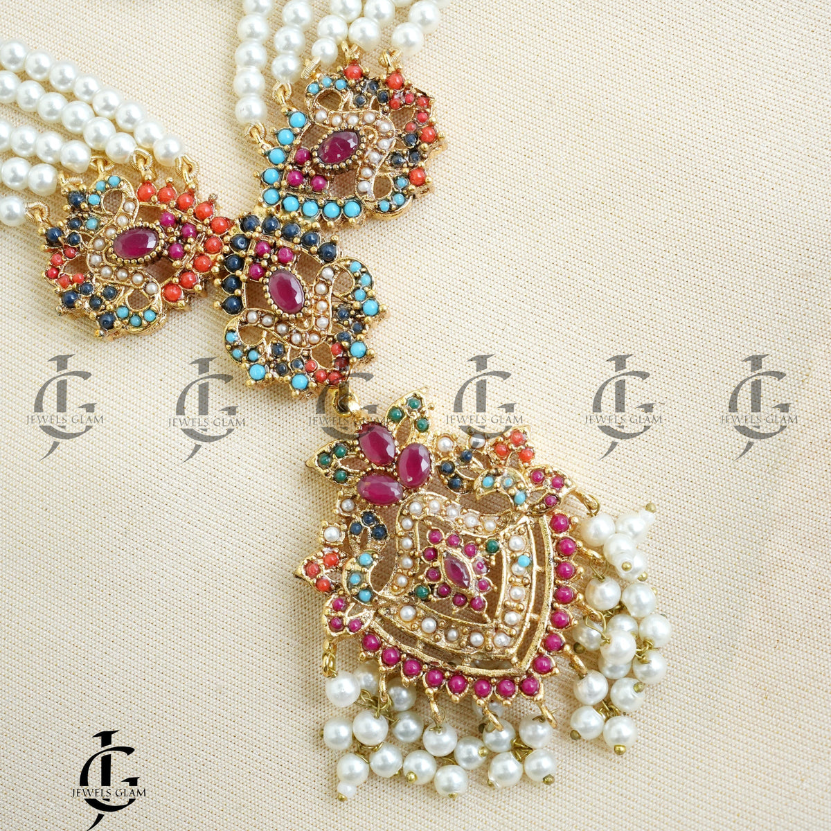 Regal Multilayer Pearl Bridal Jewelry Set