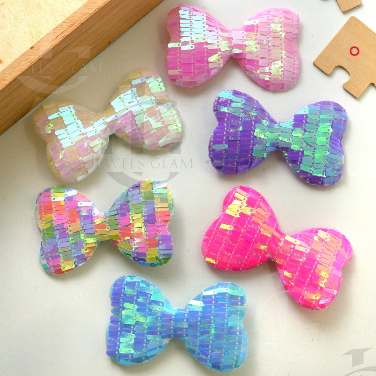 Sparkling Sequin Bow Hair Pins