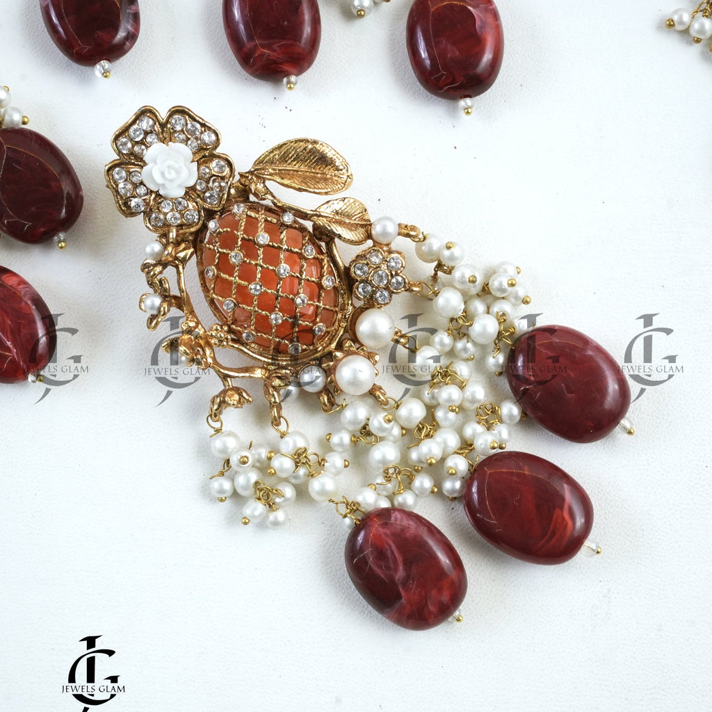 Red Bridal Collar Set