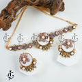 Turkish Choker Necklace Set With Blue Accents