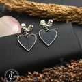 Black Heart Elegance Drop Earrings