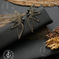 Black Radiance Leaf Statement Earrings
