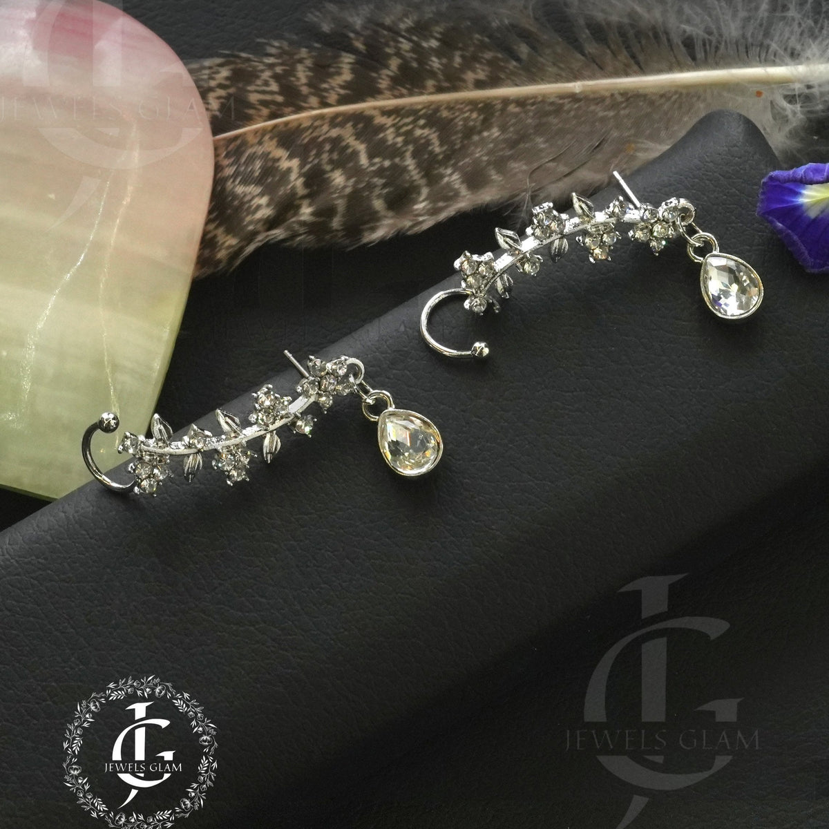 Crystal Vine Ear Cuff Earrings