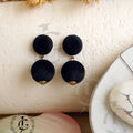 Velvet Black Double Sphere Earrings