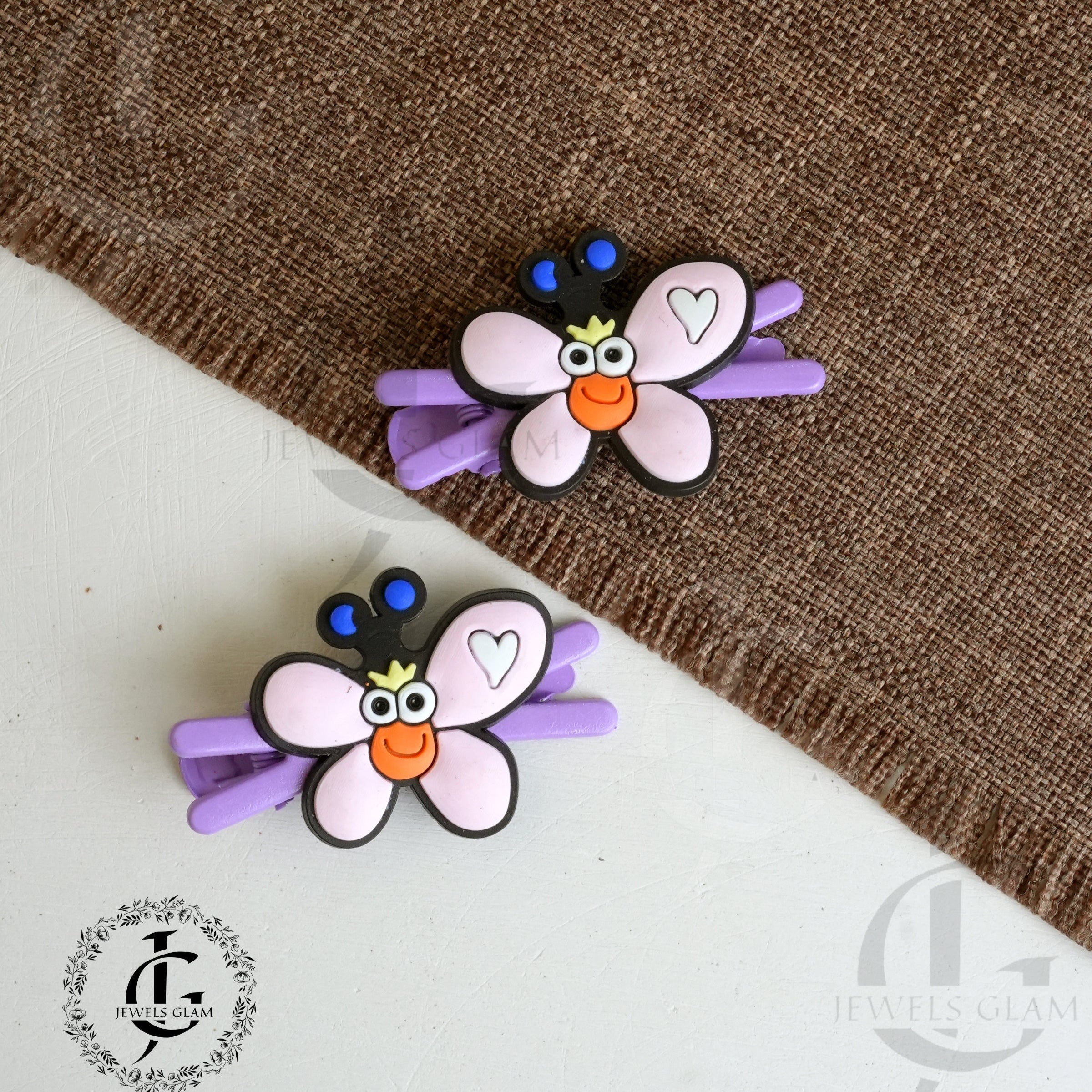 Adorable Cartoon Butterfly Silicone Hair Clips (Pair)