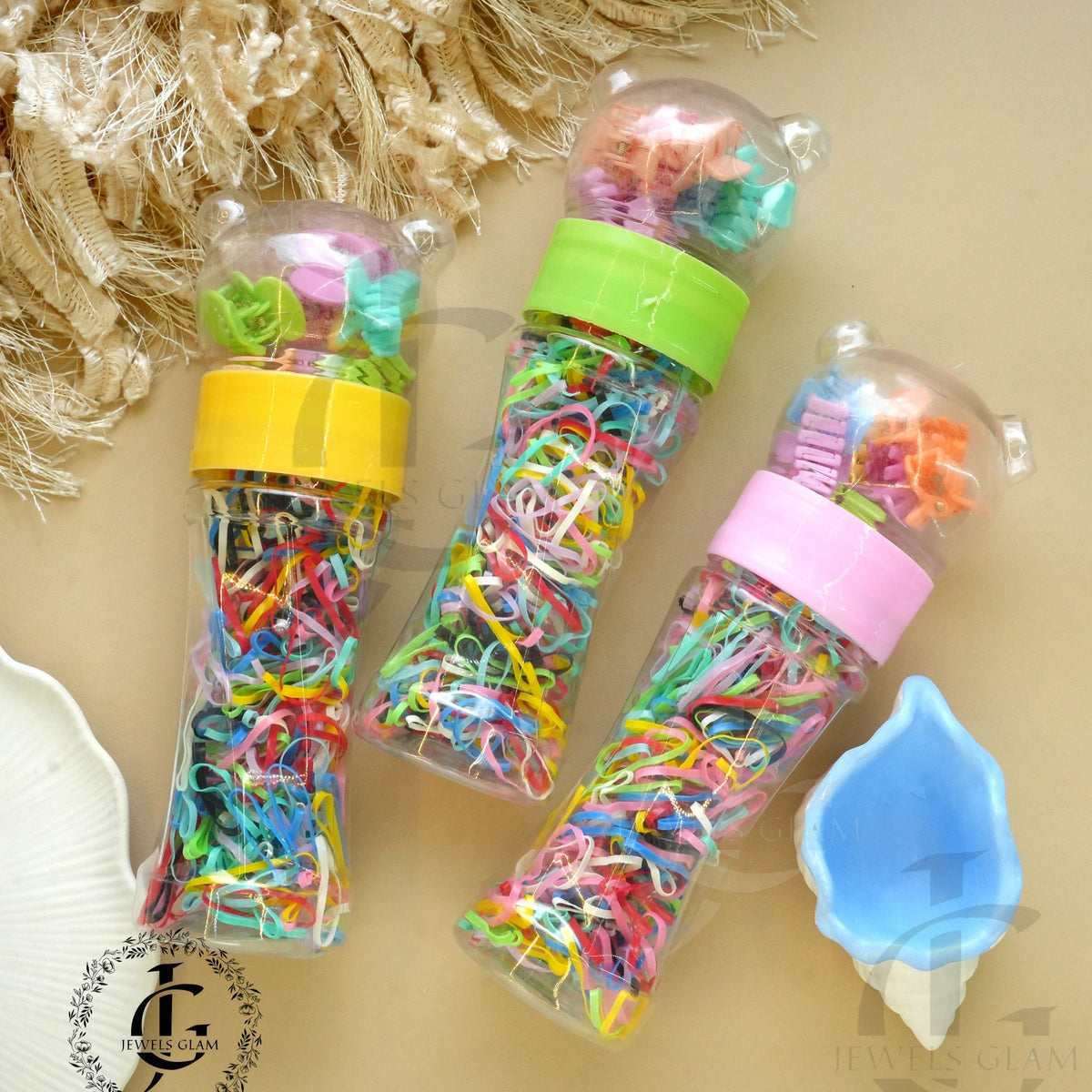 Vibrant Hair Accessories Jar - Yellow Edition