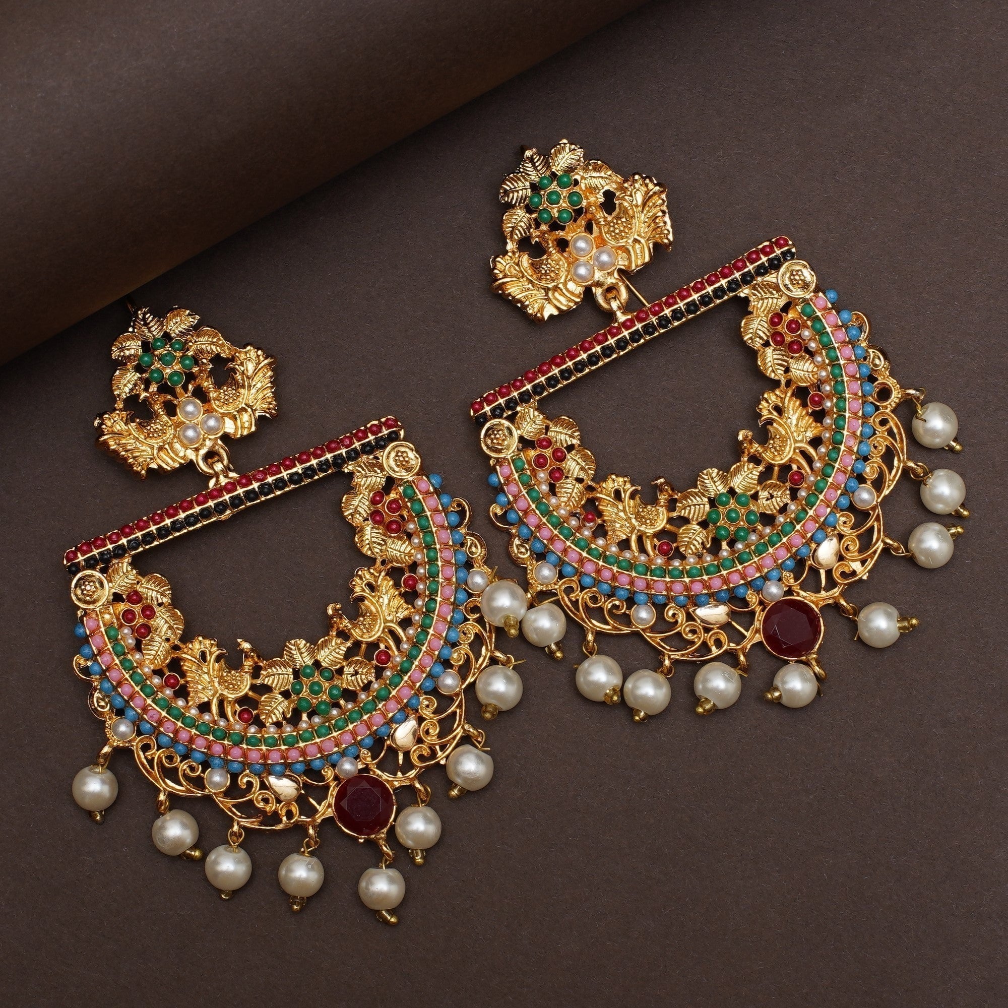 Royal Multicolor Chandbali Earrings