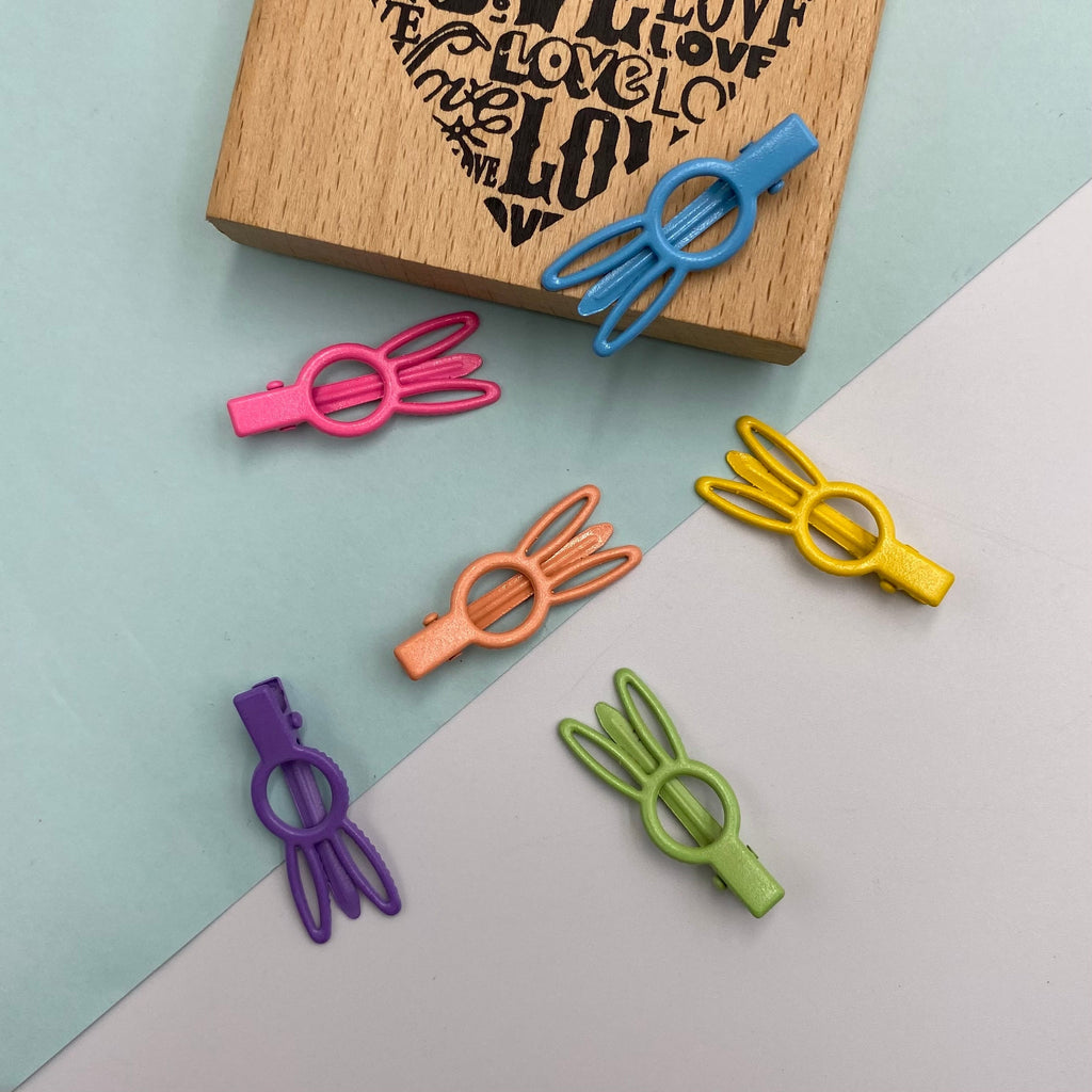 Fun Bunny Ear Hair Clips – Set of 6