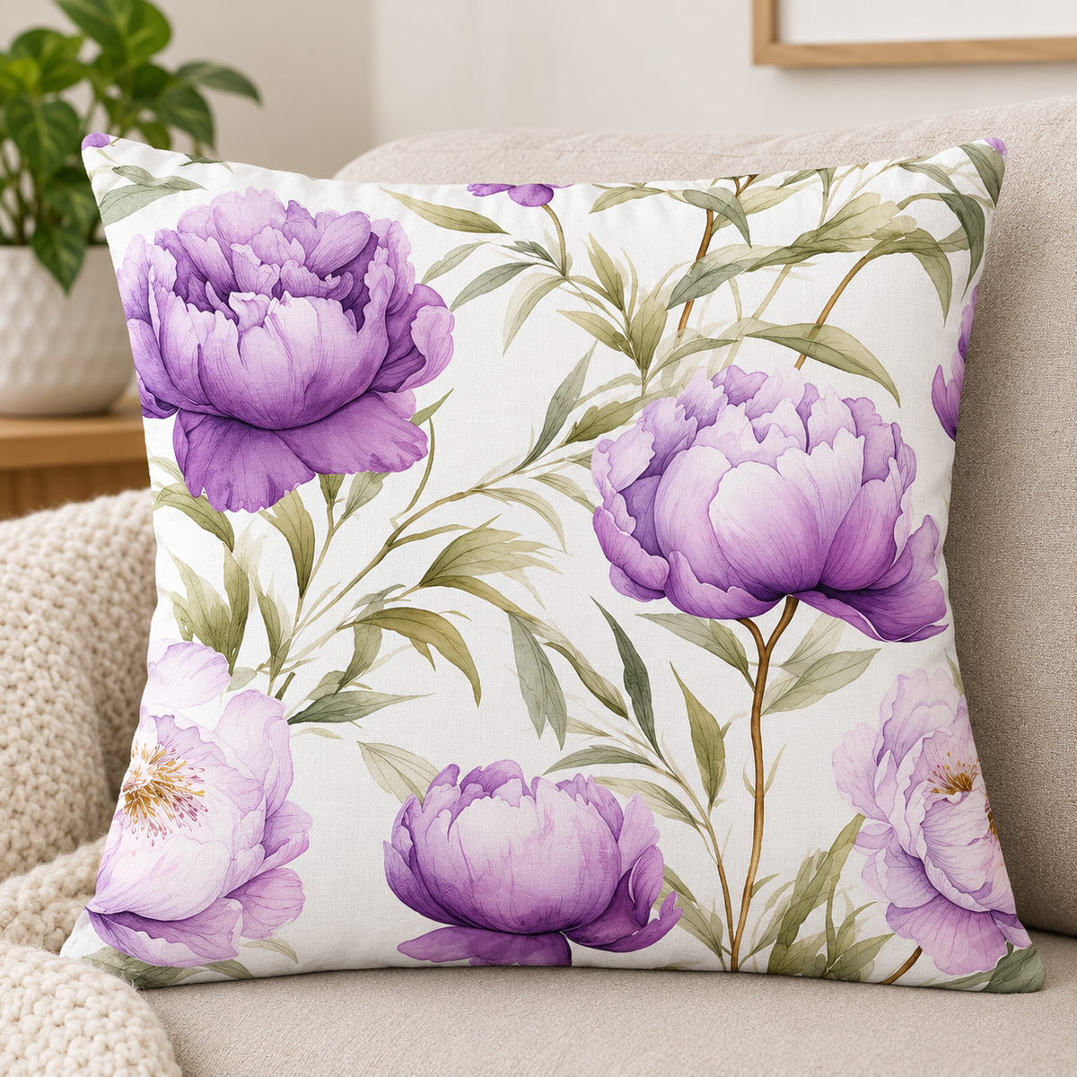 Purple Petal Garden Cushion Cover 1 pc
