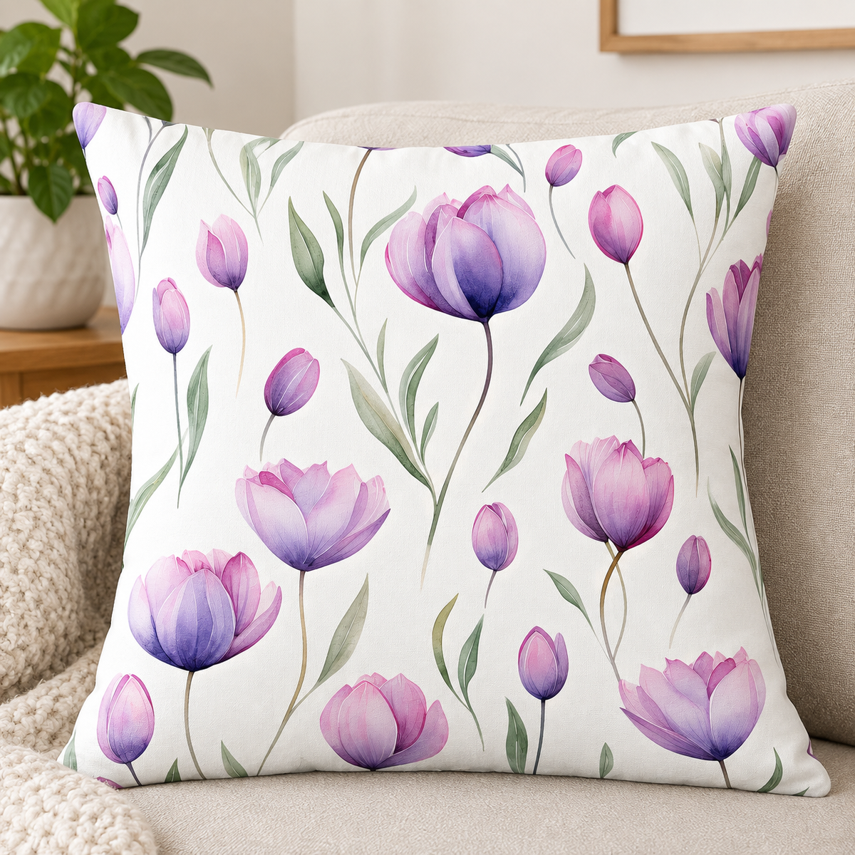 Lavender Bloom Floral Cushion Cover 1 pc