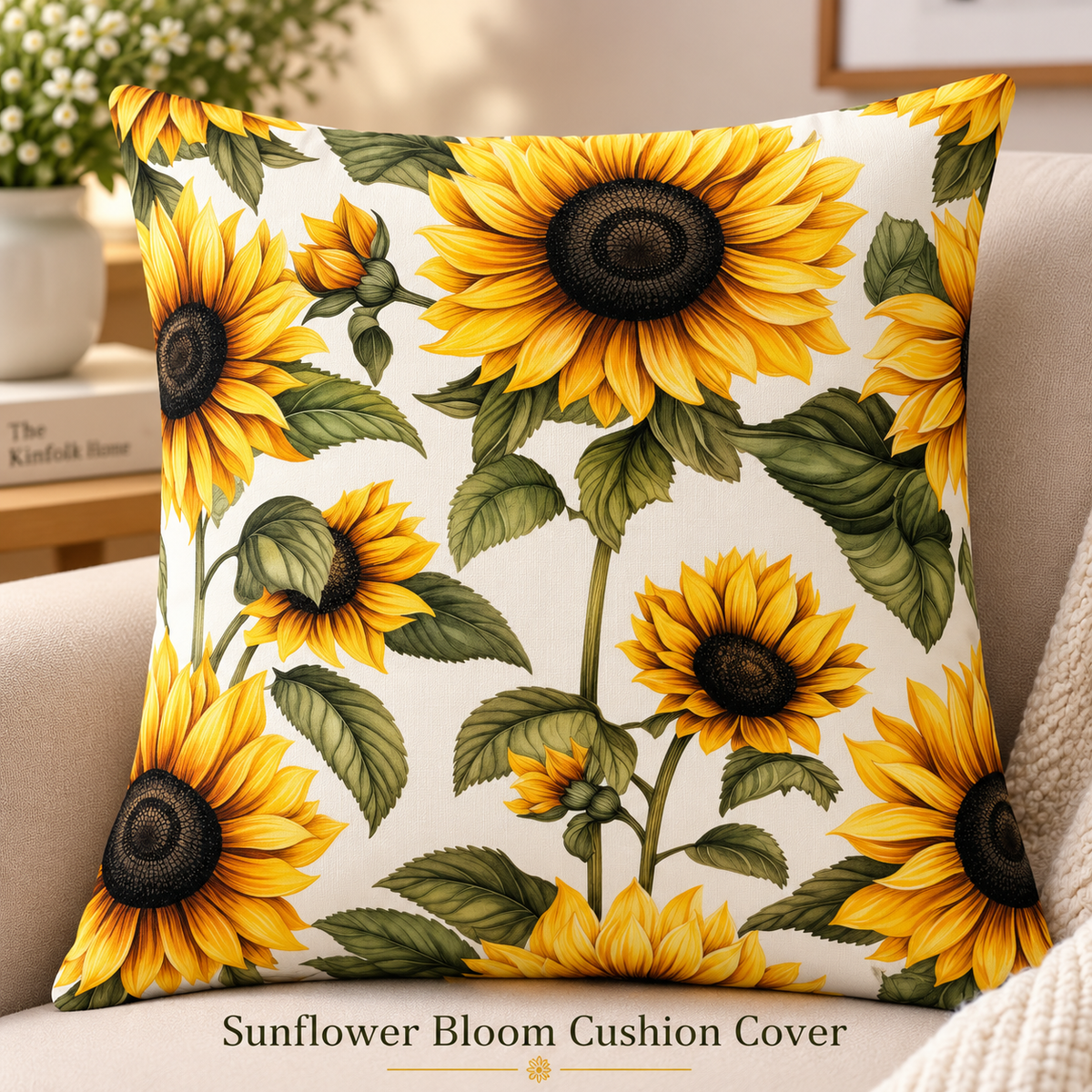 Sunflower Bloom Cushion Cover