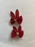 Glitter Bow and Bunny Ear Hair Clips (Pair)