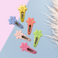 Pastel Flower Hair Snap Clips